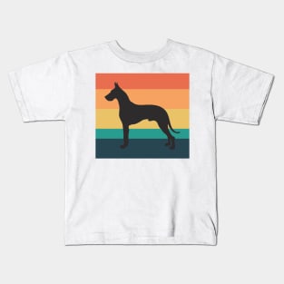 Great Dane Dog Silhouette Vintage Sunset Kids T-Shirt